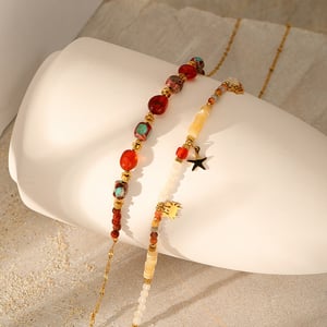 1 Piece Natural Stone Beaded Necklace h5 Picture5