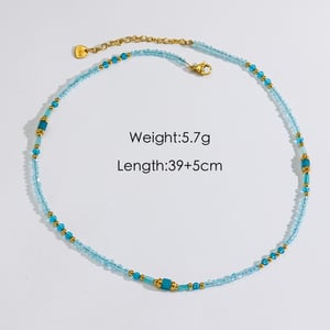 Sweet Elegant Stainless Steel Women‘s Beaded Necklaces h5