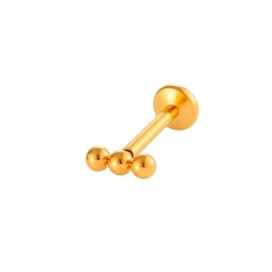 1 Piece Daily Ball Stainless Steel Gold Color Women's Piercings Earrings h5