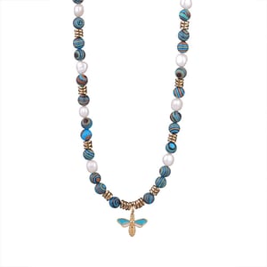 1 Piece Classic Series Bee Stones Gold Color Women's Beaded Necklaces h5