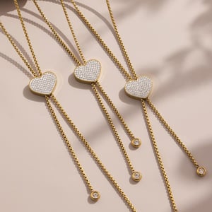 1 Piece Delicate Heart Stainless Steel Gold Color Zircon Women's Pendant Necklaces h5 Picture6