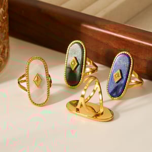 1 Stück Simple Series Täglich unregelmäßig geformte Statement-Ringe aus Edelstahl mit Muschel h5 Bild7