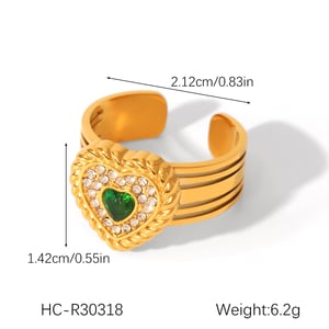 1 Pair Simple Series Daily Heart Stainless Steel  Statement Rings h5 Picture2
