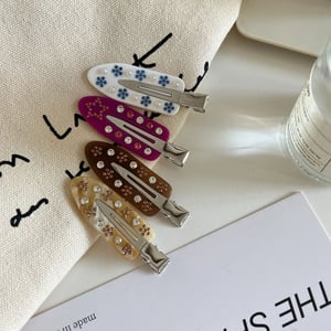 1 Pair Simple Series Cute Flower Acetate Women's Hair Clips h5 Picture4