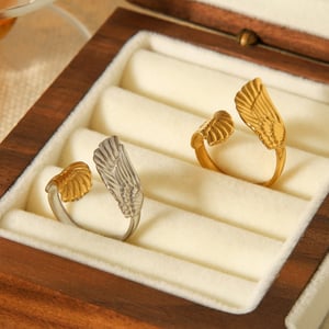 1 Piece Mixed Gold Color & Silver Colors Stainless Steel Gold Color Statement Rings h5 Picture7