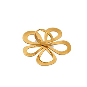 1 Stück Retro-Blumen-Statement-Ringe aus Edelstahl in Goldfarbe für Damen h5