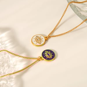 1 collar con colgante de ojo de diablo de acero inoxidable para mujer h5 Imagen8