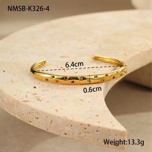 1 Piece Stainless Steel Gold Color Cuff Bracelet h5