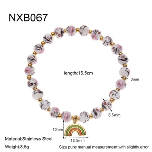 1 bracelet de perles élégant et luxueux en céramique florale couleur or pour femme h5 