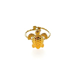 1 Stück Oceanic Edelstahl Goldfarbener Statement Ring h5 