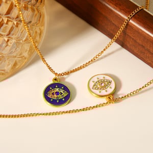 1 collar con colgante de ojo de diablo de acero inoxidable para mujer h5 Imagen4
