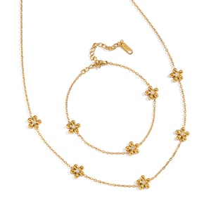 1 Piece Simple Series Daily Flower  Stainless Steel  Women's Chain Necklaces h5 Picture4