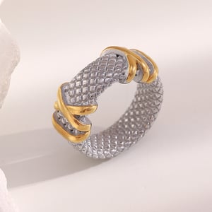 1 Piece Luxurious Series Casual Mixed Color Stainless Steel Statement Rings h5 Picture3