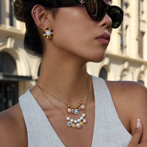 1 Piece Gorgeous Flower Stainless Steel Gold Color Women's Pendant Necklaces h5 Picture4
