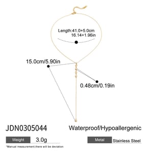 1 stuk delicate kwastjes roestvrij staal goudkleurige dames hanger kettingen h5 Afbeelding2