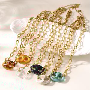 1 Piece Chic Irregular Shape Stainless Steel Gold Color Women's Pendant Necklaces h5 Picture8
