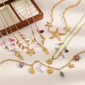 1 Piece Oceanic Stainless Steel Gold Color Pendant Necklace h5 Picture2