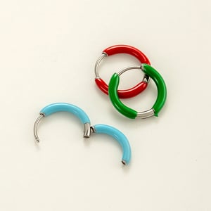 1 Piece Bright-colored Circle Stainless Steel Women's Hoop Earrings h5 Picture4