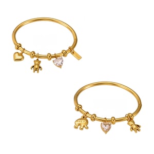 1 Piece Cute Bear Stainless Steel Gold Color Women's Charm Bracelets h5 Picture9