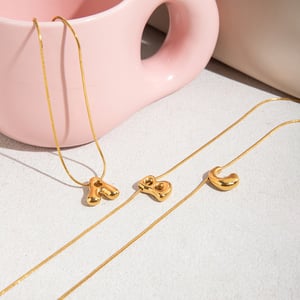1 Piece Classic Letter Stainless Steel Gold Color Women's Pendant Necklaces h5 Picture7