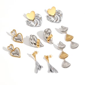 1 Pair Stainless Steel Mixed Color Stud Earrings h5 Picture3