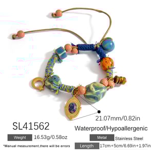 1 Piece  Casual Flower Irregular Shape Braided Rope Women's Beaded Bracelets h5 Picture2
