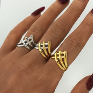 1 Piece Simple Series Casual Irregular Shape Stainless Steel   Gold Color  Minimalist Rings h5 Picture7