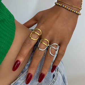 1 Piece Casual Irregular Shape Stainless Steel  Gold Color Statement Rings h5 Picture7
