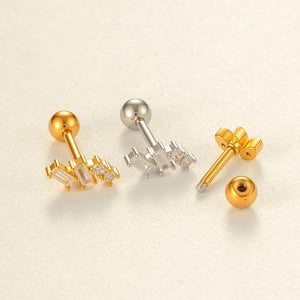 1 Stück Schmetterling Kupfer Gold Farbe Zirkon Piercing Ohrring h5 Bild3