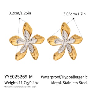 1 Paar romantische Serie elegante Blume Edelstahl Gold Farbe Damen Ohrstecker h5