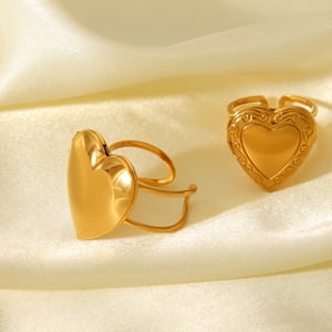 1 Stück Simple Series Daily Heart Statement-Ringe aus Edelstahl in Goldfarbe h5 Bild5