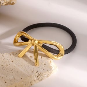 1 pezzo di elastici per capelli in acciaio inossidabile con fiocco dolce h5 Immagine3