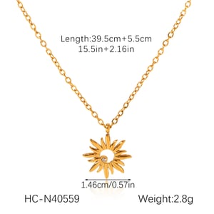 1 Stück Simple Series Daily Flower Edelstahl Damen Halsketten Sets h5 Bild2