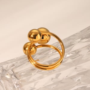 Daily Patchwork Stainless Steel  Gold Color  Statement Rings h5 Picture7