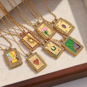 1 Piece Delicate Series Classic Tarot Stainless Steel Gold Color Women's Pendant Necklaces h5 Picture6