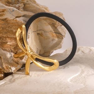 1 pezzo di elastici per capelli in acciaio inossidabile con fiocco dolce h5 Immagine2