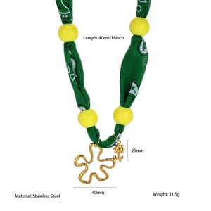 Collar con colgante de acero inoxidable dorado con diseño de pez y flores de colores para mujer, 1 pieza h5