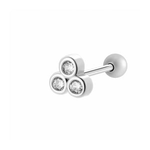 1 Piece Heart Copper Gold Color Zircon Piercing Earring h5
