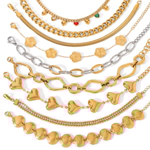 1 Pair Simple Series Daily Geometric Stainless Steel Women's Chain Bracelets h5 Picture6