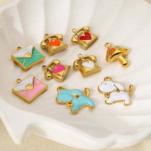 1 Piece Romantic Series Cute Heart Stainless Steel DIY Pendant h5 Picture3