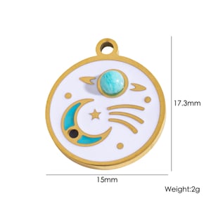 Simple Classic Sun/Moon Stainless Steel DIY Pendant h5 