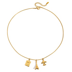1 Piece Classic Series Eiffel Tower Stainless Steel Gold Color Women's Pendant Necklaces h5 