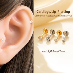 1 Stück Piercing-Ohrring aus Titanlegierung in Goldfarbe h5 Bild4