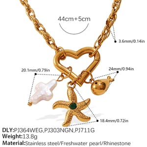 1 Piece Stainless Steel Gold Color DIY Pendant Necklace h5