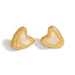1 Pair Casual Heart Stainless Steel Women's Stud Earrings h5