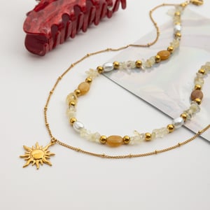 Collana a strati da donna in acciaio inossidabile color oro con sole bohémien, 1 pezzo h5 Immagine7