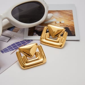1 Pair Simple Email Shape Stainless Steel Gold Color Women's Stud Earrings h5 Picture5