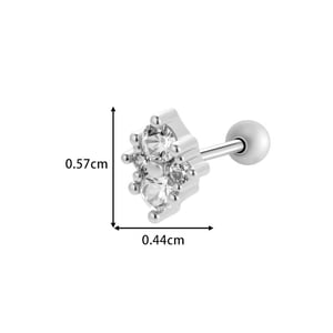 1 Piece Delicate Palm Copper Gold Color Zircon Women's Piercing Earrings h5 Picture2