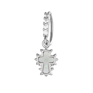 1 Stück Nasenring mit Kreuz und Kupferzirkon h5