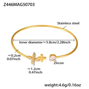 1 Piece Vacation Coral Stainless Steel Gold Color Women's Bangles h5